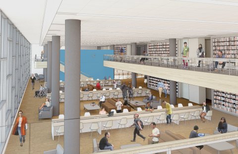 Library Rendering: Price Gilbert Reading Room Library Rendering: Price Gilbert Reading Room