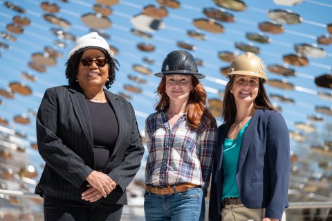 Construction Project Managers Carla Barbour, Heather Hardie, and Lindsey Cottingham. Photo by Rob Felt.